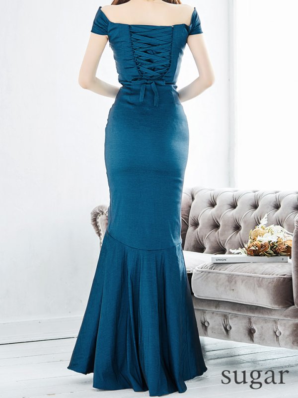 画像30: S-XLサイズあり【UNA VALERIE / ウナヴァレリェ】マーメイド/ オフショル/ バックスピンドル/ ドレープ/ ロングドレス/ キャバドレス[OF05]