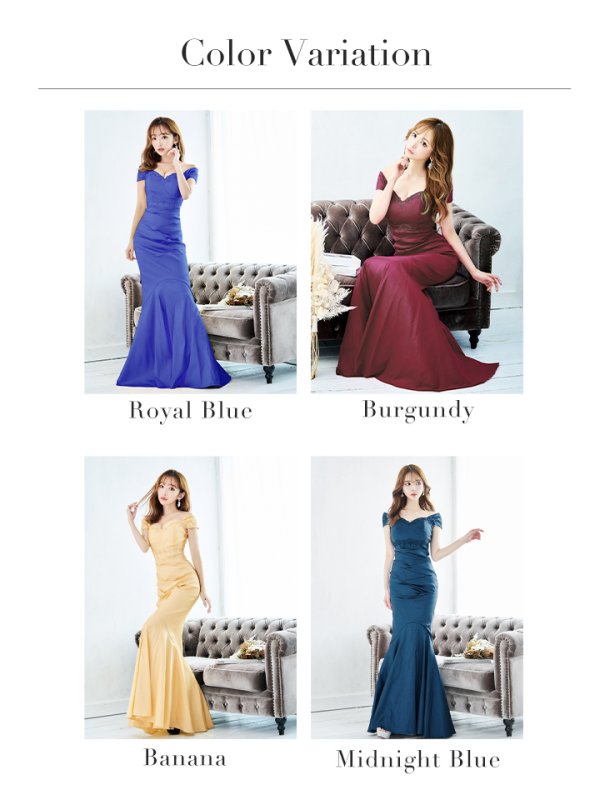 画像38: S-XLサイズあり【UNA VALERIE / ウナヴァレリェ】マーメイド/ オフショル/ バックスピンドル/ ドレープ/ ロングドレス/ キャバドレス[OF05]