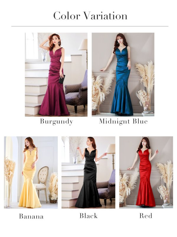 画像39: Lサイズあり【UNA VALERIE / ウナヴァレリェ】マーメイド/ Vネック バックスピンドル/ ドレープ/ ロングドレス/ キャバドレス[OF05]