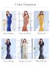 画像47: L-XLサイズあり【UNA VALERIE / ウナヴァレリェ】マーメイド/ 総レース/ Vネック/ 半袖/ 五分袖/ 袖あり/ 切り替えデザイン/ タック/ Aライン/ ロングドレス/ キャバドレス[OF05]