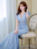 画像20: L-XLサイズあり【UNA VALERIE / ウナヴァレリェ】マーメイド/ 総レース/ Vネック/ 半袖/ 五分袖/ 袖あり/ 切り替えデザイン/ タック/ Aライン/ ロングドレス/ キャバドレス[OF05]