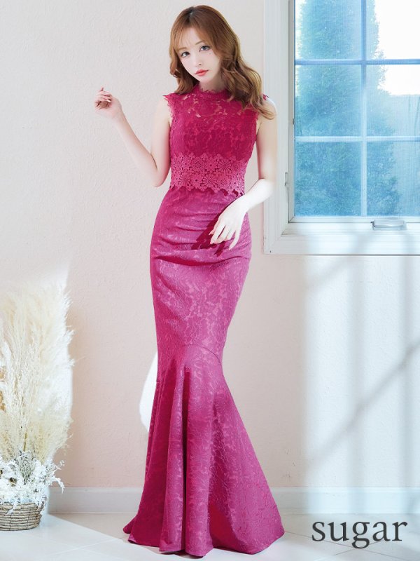 画像11: Lサイズあり【UNA VALERIE / ウナヴァレリェ】総レース/ ハイネック/ ノースリーブ/ マーメイド/ ロングドレス/ キャバドレス[OF05]