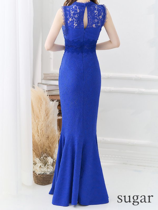 画像18: Lサイズあり【UNA VALERIE / ウナヴァレリェ】総レース/ ハイネック/ ノースリーブ/ マーメイド/ ロングドレス/ キャバドレス[OF05]