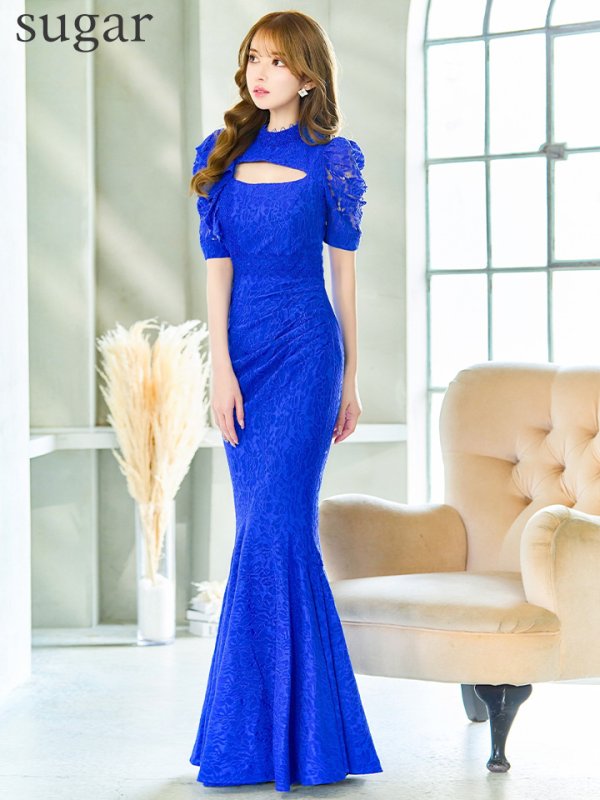 画像25: Lサイズあり【UNA VALERIE / ウナヴァレリェ】  総レース/ バストカットアウト/ 袖あり/ 半袖/ マーメイド/ ロングドレス/ キャバドレス long[OF05]