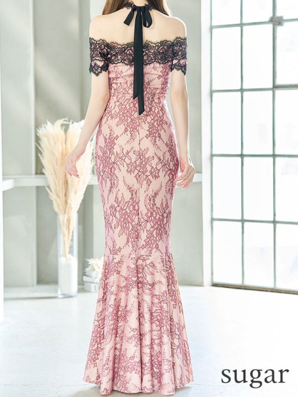 画像27: 【UNA VALERIE / ウナヴァレリェ】 マーメイド/ レース/ フラワー/ ウエストタック/ オフショルダー/ ロングドレス/ キャバドレス long[OF05]