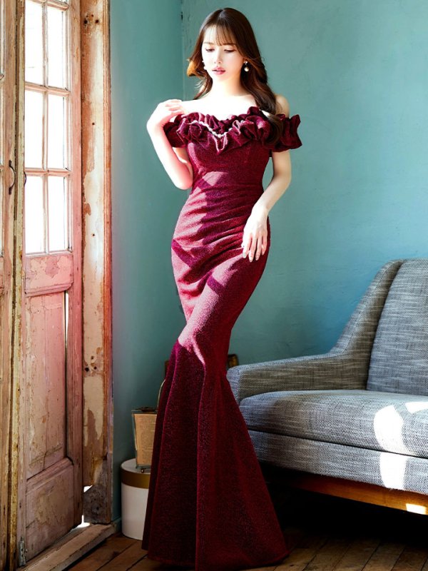 ブラックバーガンディ モデル:ゆめ 身長:160cm:8号(Sサイズ)