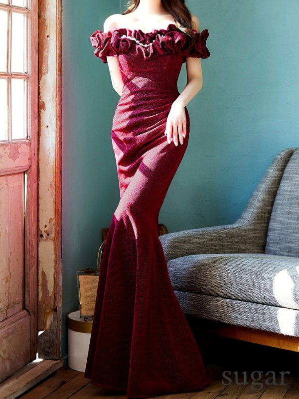 ブラックバーガンディ モデル:ゆめ 身長:160cm:8号(Sサイズ)