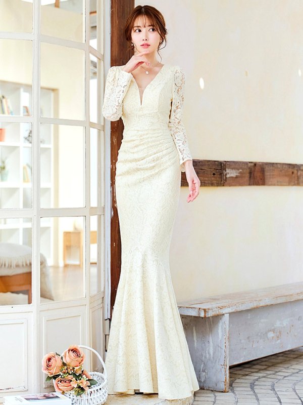 ライトベージュ モデル:ゆめ 身長:160cm 着用サイズ:8号(Sサイズ)