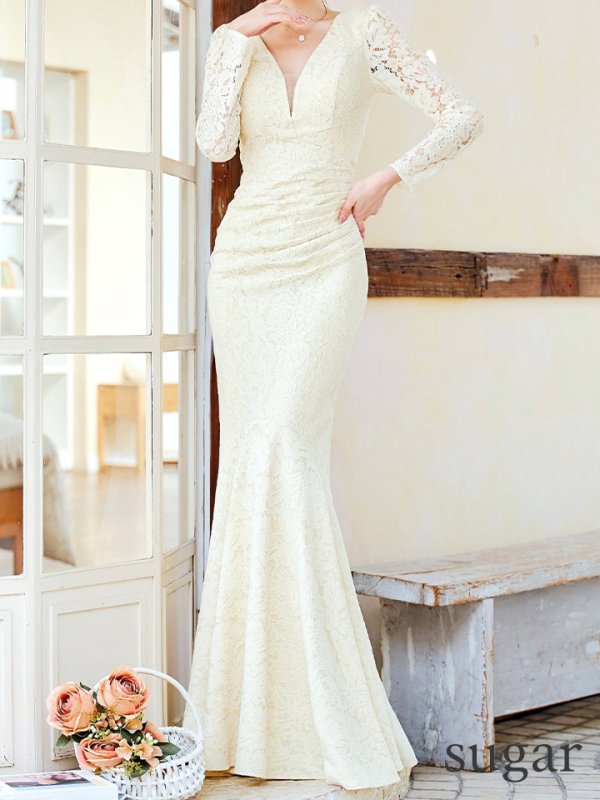 ライトベージュ モデル:ゆめ 身長:160cm 着用サイズ:8号(Sサイズ)