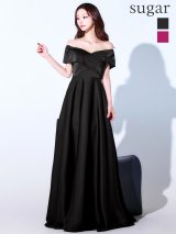 Lサイズあり【UNA VALERIE / ウナヴァレリェ】シンプル/ オフショルダー/ フレア/ Aライン/ ロングドレス/ キャバドレス long[OF05]