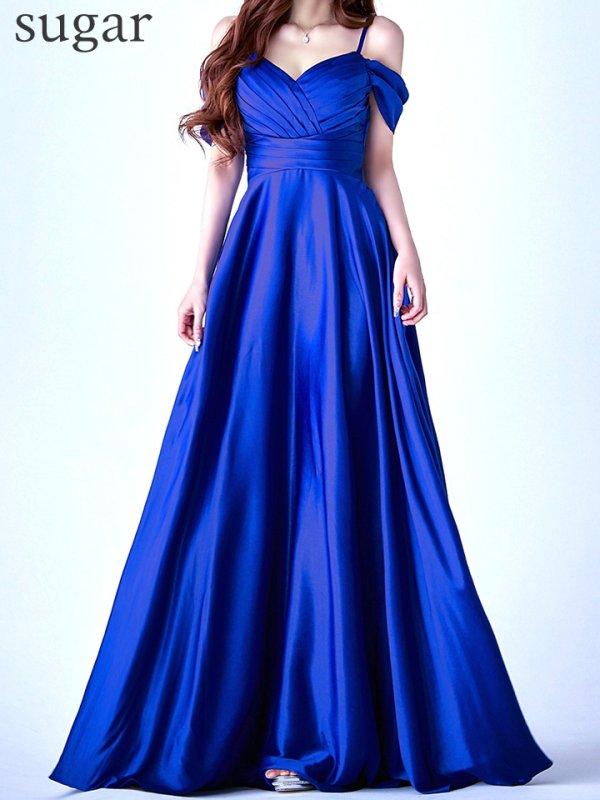 ダークブルー モデル：真優川咲　身長：158cm　着用サイズ：8号(Sサイズ)