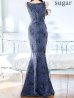 ダークブルー　モデル：真優川咲　身長：158cm　着用サイズ：8号(Sサイズ)め　身長：160cm　着用サイズ：8号(Sサイズ)