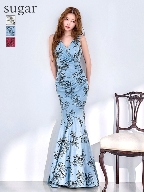 スモーキーブルー　モデル：ゆめ　身長：160cm　着用サイズ：8号(Sサイズ)