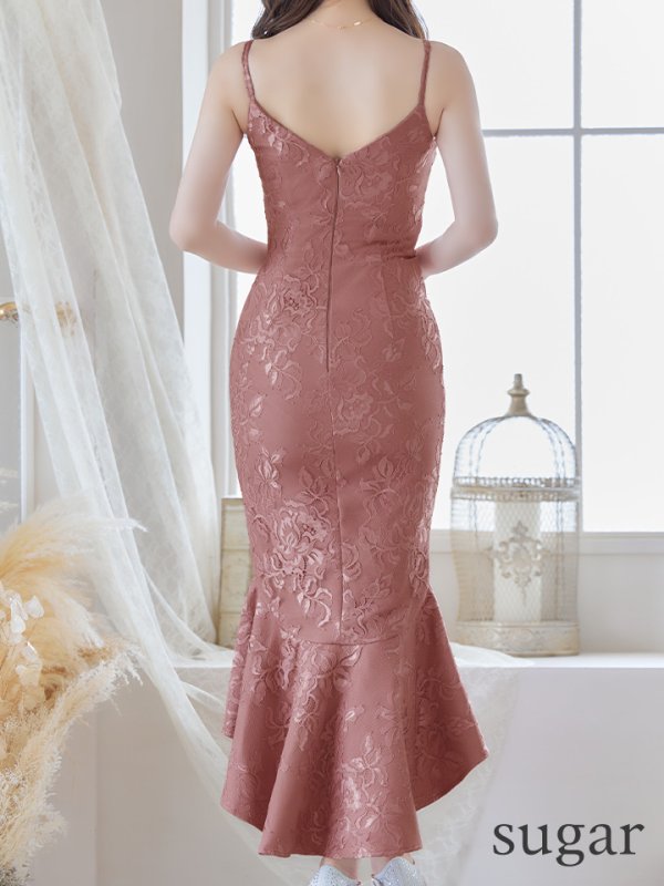 画像10: 【Andy GLAMOROUS/アンディグラマラス】マーメイド/ フリルデザイン/ 総レース/ フロントジップ/ テールカット/ ミディアムドレス/ キャバドレス[OF05]