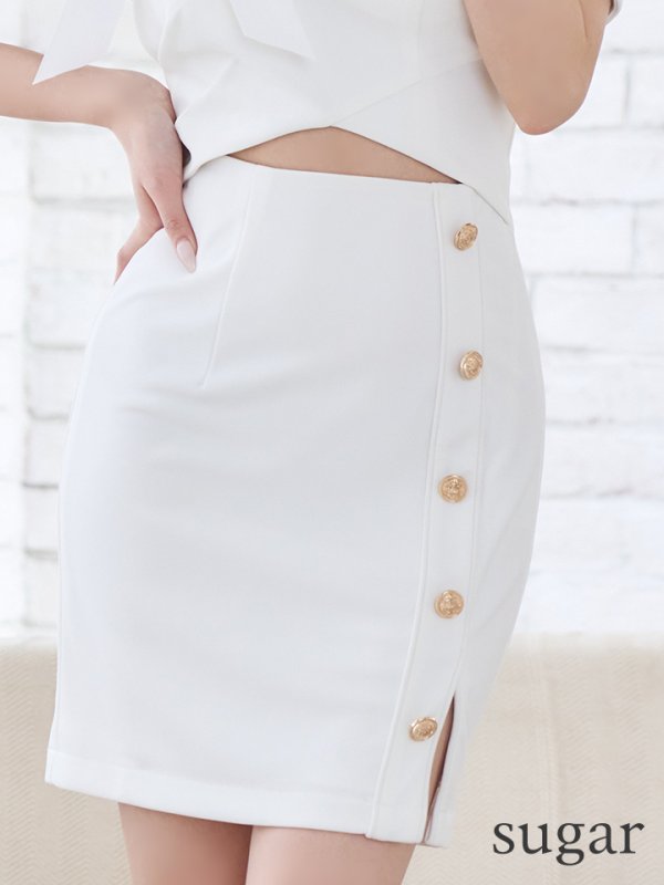 画像10: XSサイズあり【Andy GLAMOROUS/アンディグラマラス】ワンショルダー/ リボン/ チェーン/ オフショル/ ボタン/ カットアウト/ タイト/ ミニドレス/ キャバドレス[OF05]