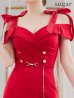 画像21: XSサイズあり【Andy GLAMOROUS/アンディグラマラス】ショルダーリボン/ オフショル/ バックル/ フロントジップ/ ワンカラー/ タイト/ ミニドレス/ キャバドレス[OF05]