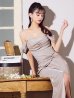 ベージュ モデル：まおちゃる　身長：158cm　着用サイズ：Sサイズ