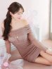 ピンクベージュ モデル：りな　身長：160cm　着用サイズ：Sサイズ