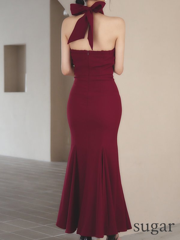 ワインレッド モデル：まおちゃる　身長：158cm　着用サイズ：Sサイズ