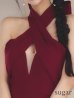 ワインレッド モデル：まおちゃる　身長：158cm　着用サイズ：Sサイズ