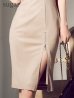 シャンパンベージュ モデル：ゆめ　身長：160cm　着用サイズ：XSサイズ