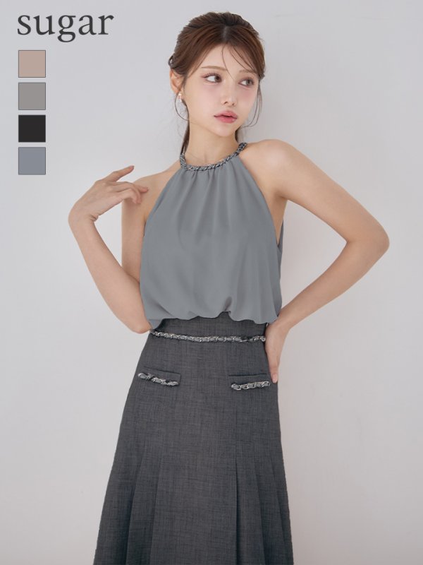 ブルーxグレー　モデル：ももか　身長：156cm　着用サイズ：Sサイズ