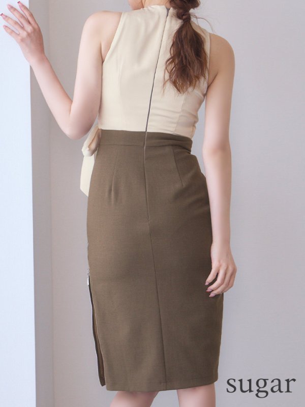 アイボリー×ブラウン　モデル：ゆめ　身長：160cm　着用サイズ：Sサイズ