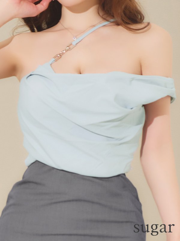 ブルー×グレー　モデル：ゆめ　身長：160cm　着用サイズ：Sサイズ