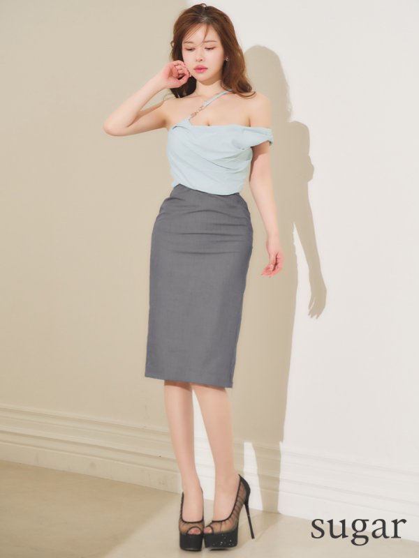 ブルー×グレー　モデル：ゆめ　身長：160cm　着用サイズ：Sサイズ