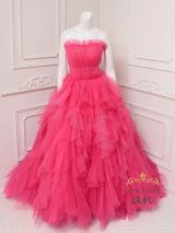 【couture an/クチュールアン】ベア/ ラメ/ チュール/ レース/ フリル/ スピンドル/ フレア/ プリンセス/ ロングドレス/ キャバドレス long[OF05]