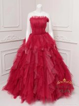 【couture an/クチュールアン】ベア/ ラメ/ チュール/ レース/ フリル/ スピンドル/ フレア/ プリンセス/ ロングドレス/ キャバドレス long[OF05]