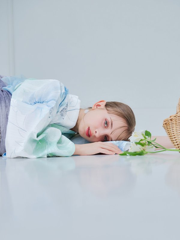 画像36: 【即日発送】【浴衣セール！】大柄アイシーミントフラワー浴衣【浴衣３点セット 浴衣/帯/下駄】[YMT]