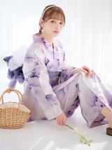 【予約 / 5月中旬発送予定】ロイヤルモーブ牡丹浴衣 OBI-g-500-kj-8-GY / HIMO-906-yn-IV / HEKO-800-sb-5-W / YA-1079-kj-7-W / GETA-01-kj-3-IV / [y/YMT]