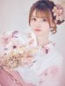 画像2: レッドブラウンブーケ浴衣【浴衣３点セット 浴衣/帯/下駄】OBI-siwa-200-kj-8-P / HIMO-900-yn-8-P / HEKO-800-sb-5-W /  GETA-01-kj-7-P/ [YMT] (2)