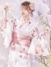 画像3: レッドブラウンブーケ浴衣【浴衣３点セット 浴衣/帯/下駄】OBI-siwa-200-kj-8-P / HIMO-900-yn-8-P / HEKO-800-sb-5-W /  GETA-01-kj-7-P/ [YMT]