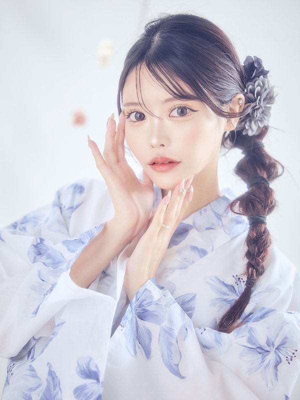 画像3: 【即日発送】モダンフラワー大人エレガント浴衣【浴衣３点セット 浴衣/帯/下駄】[OF04]