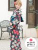 画像2: 【浴衣セール】【即日発送】【浴衣】黒地×花模様浴衣セット（19obi-11/19himo-BL/Yheko-030-WH /CG-16-R）[HC03] (2)