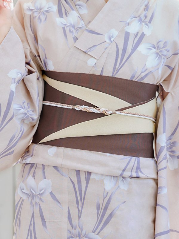 画像6: 【即日発送】ベージュ地×水仙の花浴衣 【浴衣３点セット 浴衣/帯/下駄】[YMT]