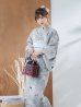 画像1: 【即日発送】グレー水墨風ダリア浴衣【浴衣３点セット 浴衣/帯/下駄】OBI-siwa-200-kj-6-W / HIMO-900-yn-4-GYxGY / HEKO-800-sb-5-WH / YA-72-kn-Y / YA-74-kn-LGY / GETA-01-kj-3-IV / [YMT] (1)