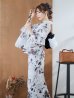画像11: 【即日発送】ニュアンスモノトーンフラワー浴衣 OBI-siwa-200-kj-1-B / HIMO-900-yn-4-GYxGY / HEKO-800-sb-5-WH / YA-73-kn-GY / GETA-01-kj-3-IV/ [YMT]