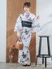 画像4: 【即日発送】ニュアンスモノトーンフラワー浴衣 OBI-siwa-200-kj-1-B / HIMO-900-yn-4-GYxGY / HEKO-800-sb-5-WH / YA-73-kn-GY / GETA-01-kj-3-IV/ [YMT]