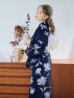 画像10: 【即日発送】ネイビー＆ブルー牡丹浴衣 OBI-siwa-202-ok-5-IV / HIMO-900-yn-5-IV / HEKO-800-sb-5-WH / YA-1025-wk-BL / GETA-02-ok-2-IV [YMT]
