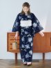 画像17: 【即日発送】ネイビー＆ブルー牡丹浴衣 OBI-siwa-202-ok-5-IV / HIMO-900-yn-5-IV / HEKO-800-sb-5-WH / YA-1025-wk-BL / GETA-02-ok-2-IV [YMT]