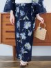 画像19: 【即日発送】ネイビー＆ブルー牡丹浴衣 OBI-siwa-202-ok-5-IV / HIMO-900-yn-5-IV / HEKO-800-sb-5-WH / YA-1025-wk-BL / GETA-02-ok-2-IV [YMT]