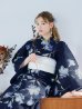 画像5: 【即日発送】ネイビー＆ブルー牡丹浴衣 OBI-siwa-202-ok-5-IV / HIMO-900-yn-5-IV / HEKO-800-sb-5-WH / YA-1025-wk-BL / GETA-02-ok-2-IV [YMT]