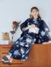 画像9: 【即日発送】ネイビー＆ブルー牡丹浴衣 OBI-siwa-202-ok-5-IV / HIMO-900-yn-5-IV / HEKO-800-sb-5-WH / YA-1025-wk-BL / GETA-02-ok-2-IV [YMT]