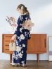 画像13: 【即日発送】ネイビー×ホワイトフラワー浴衣【浴衣３点セット 浴衣/帯/下駄】OBI-siwa-202-ok-2-PBE / HIMO-900-yn-7-MOC / HEKO-800-sb-3-BR / YA-1027-wk-IV / GETA-02-ok-4-MOC/ [YMT]