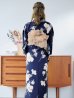 画像18: 【即日発送】ネイビー×ホワイトフラワー浴衣【浴衣３点セット 浴衣/帯/下駄】OBI-siwa-202-ok-2-PBE / HIMO-900-yn-7-MOC / HEKO-800-sb-3-BR / YA-1027-wk-IV / GETA-02-ok-4-MOC/ [YMT]