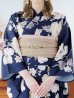 画像19: 【即日発送】ネイビー×ホワイトフラワー浴衣【浴衣３点セット 浴衣/帯/下駄】OBI-siwa-202-ok-2-PBE / HIMO-900-yn-7-MOC / HEKO-800-sb-3-BR / YA-1027-wk-IV / GETA-02-ok-4-MOC/ [YMT]