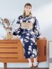 画像8: 【即日発送】ネイビー×ホワイトフラワー浴衣【浴衣３点セット 浴衣/帯/下駄】OBI-siwa-202-ok-2-PBE / HIMO-900-yn-7-MOC / HEKO-800-sb-3-BR / YA-1027-wk-IV / GETA-02-ok-4-MOC/ [YMT]